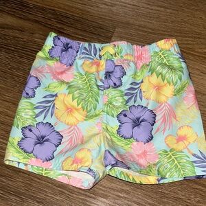 Rugged butts size 2t swim trunks hibiscus EUC